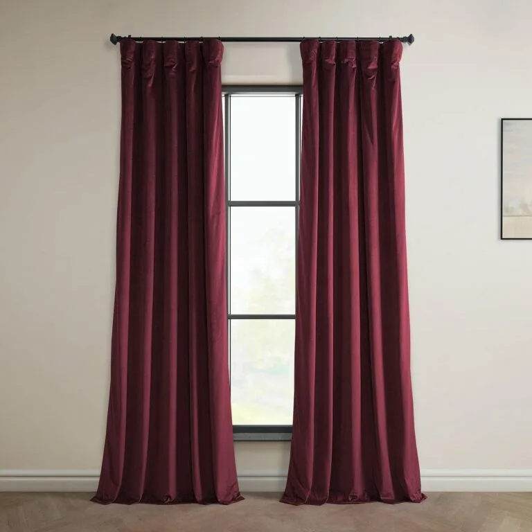 Dark Merlot Heritage Plush Velvet Room Darkening Curtain