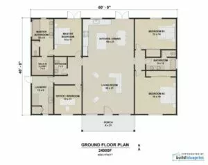 40' x 60' Modern House Architectural House Plans 4 Bedroom - PDF Download