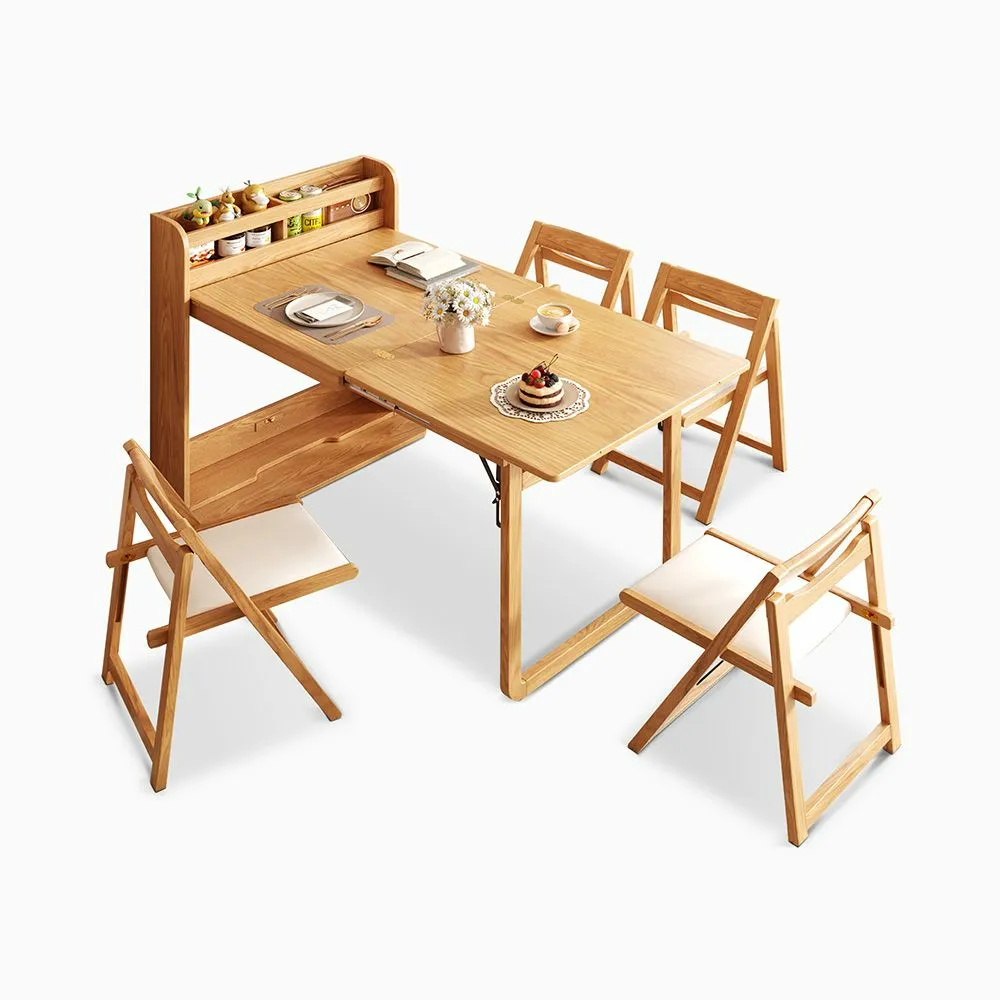 Modern Foldable Dining Table Set, 64.1