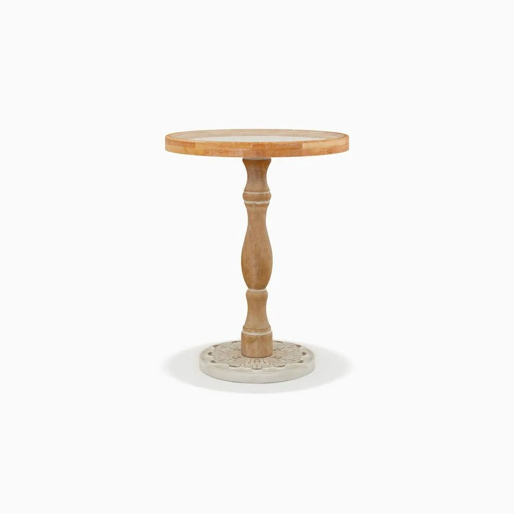 Arcadia Carved Pattern Side Table, 17.7