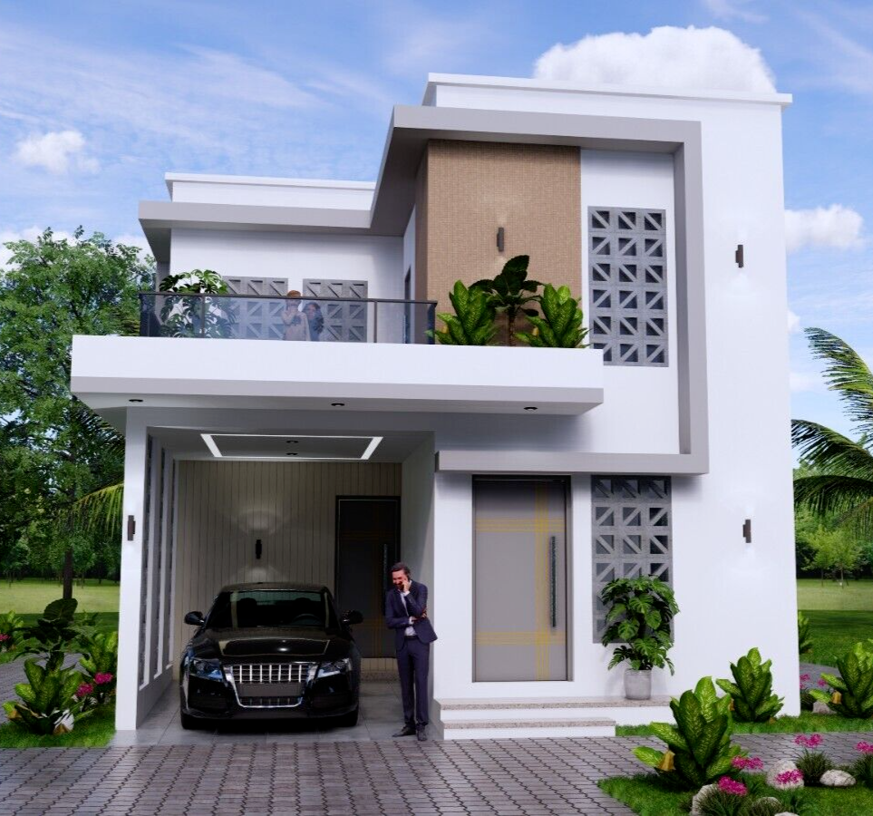 3-Bed 3-Bath House Plan with Terrace