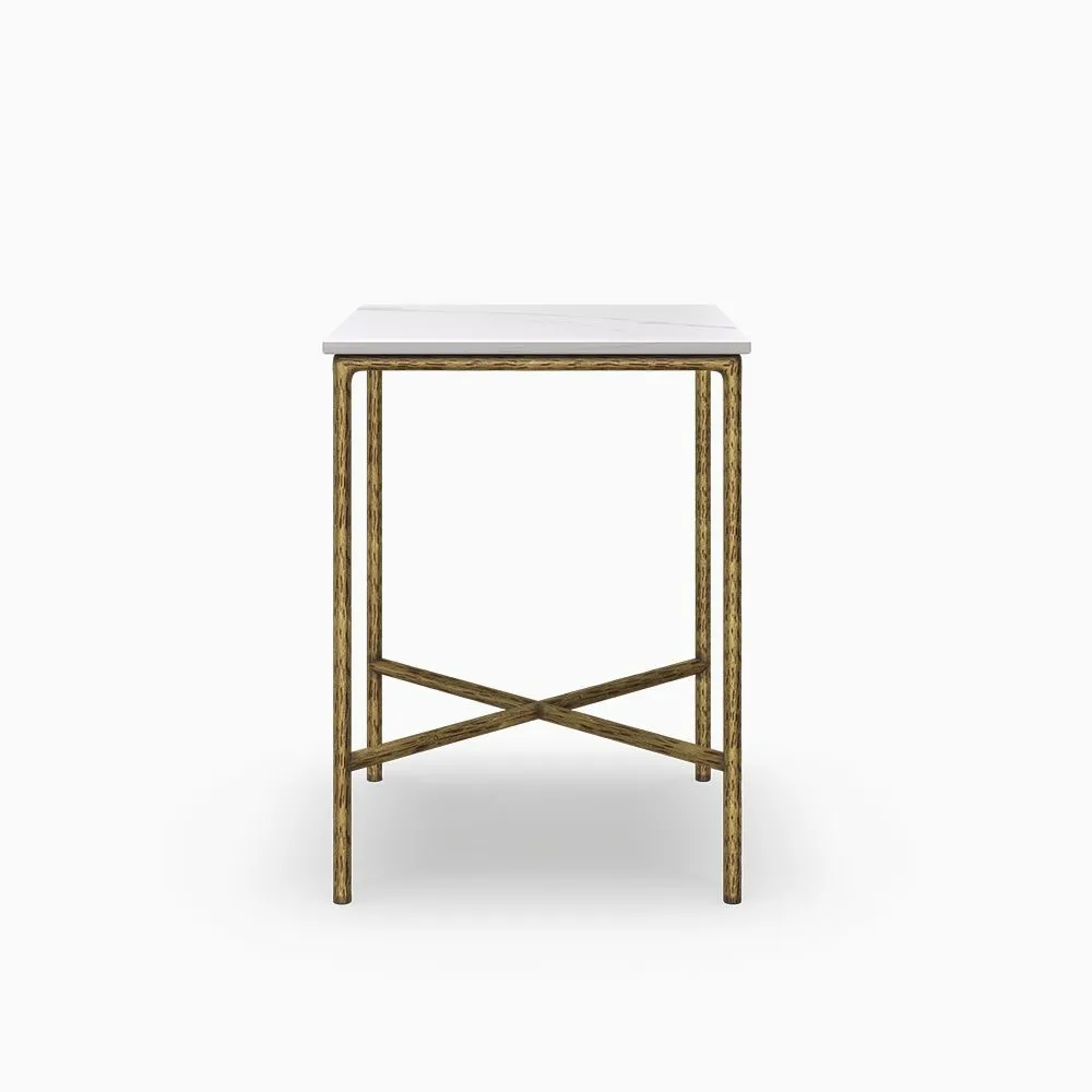 Modern Square Marble Top Side Table, 15