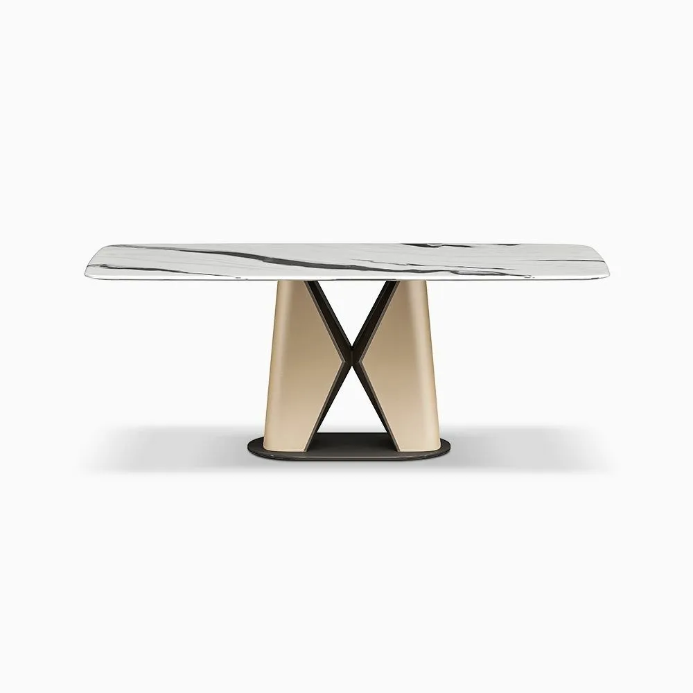 Modern X-shaped Base Dining Table, 71