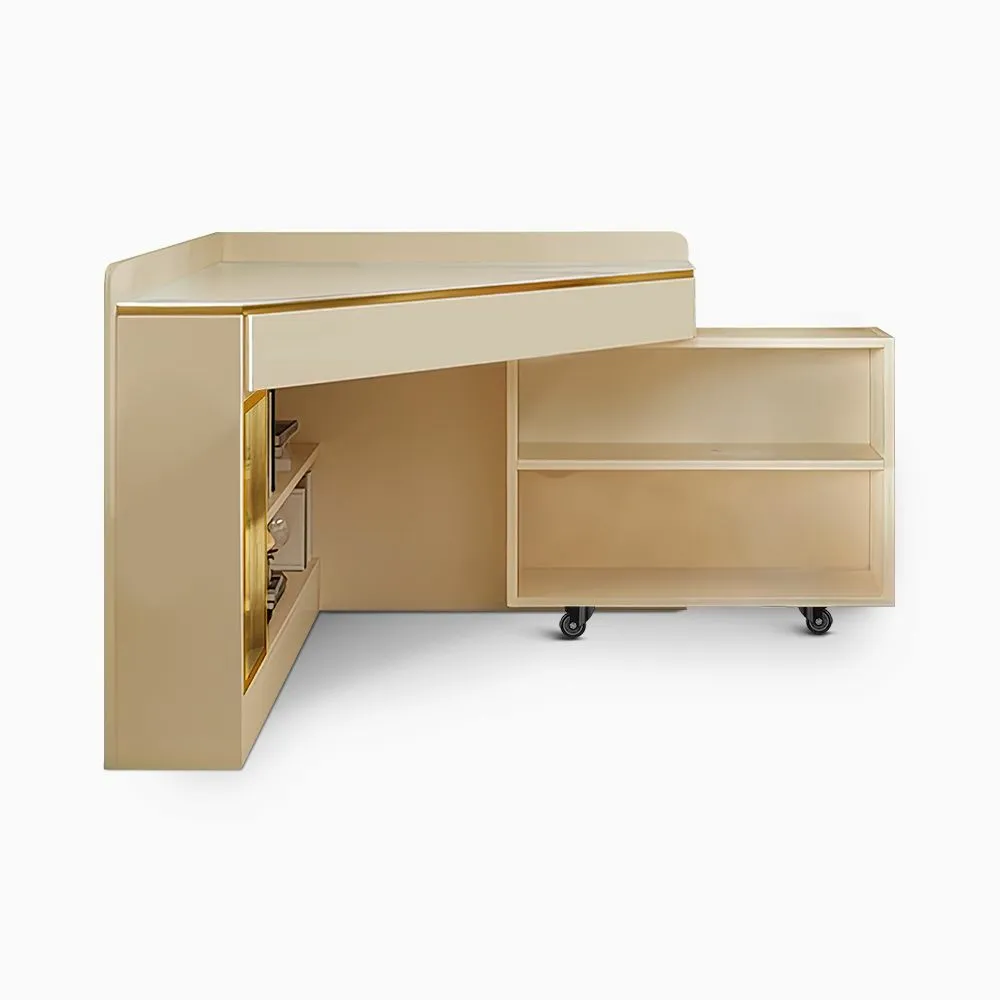 Modern Retractable Corner Desk, 39.4