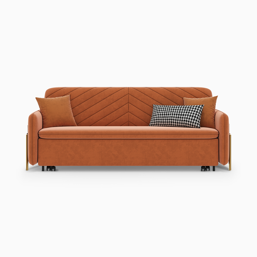 Modern Velvet Convertible Sofa Bed With Storage, 53.5