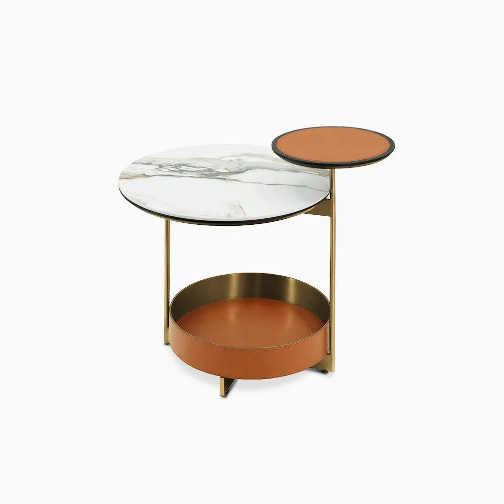 Modern Double-layer Round Side Table, 22.8
