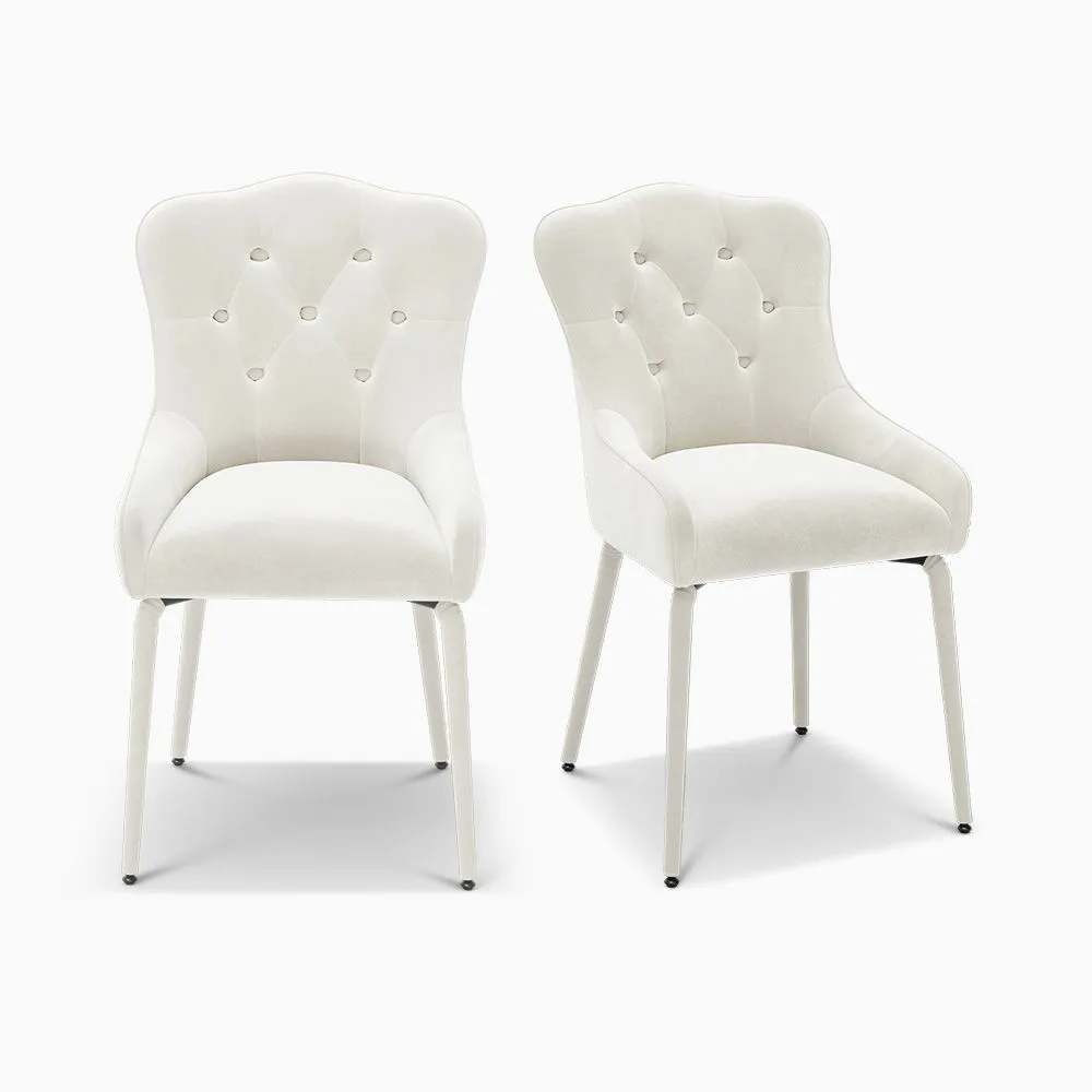 Modern Velvet Wingback Dining Chairs, Set of 2