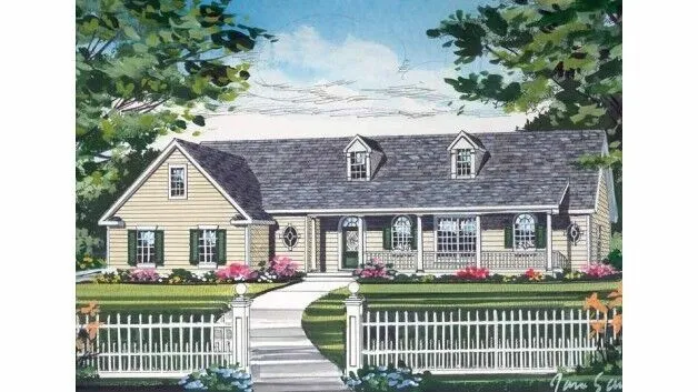 Country Home Plan, 3 Bed 2 Bath