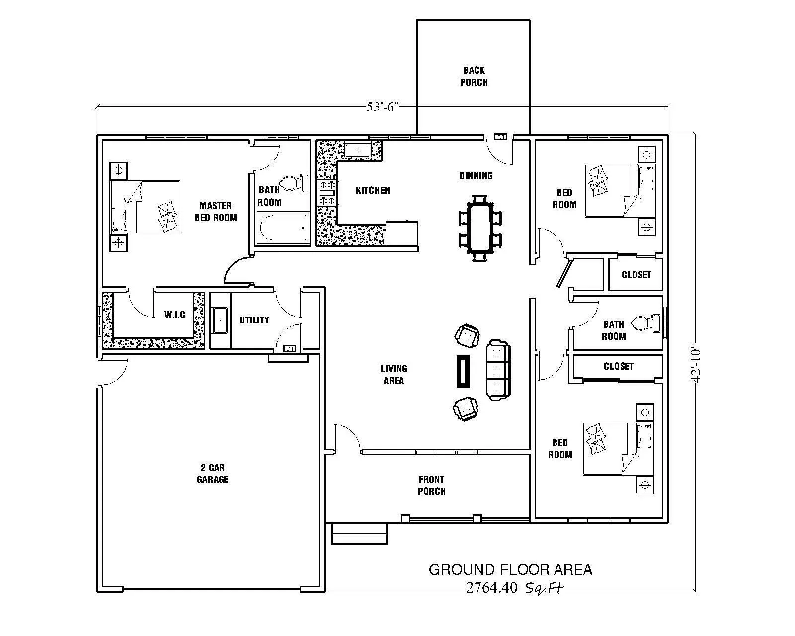 Modern 3 Bedroom FramHouse Plans