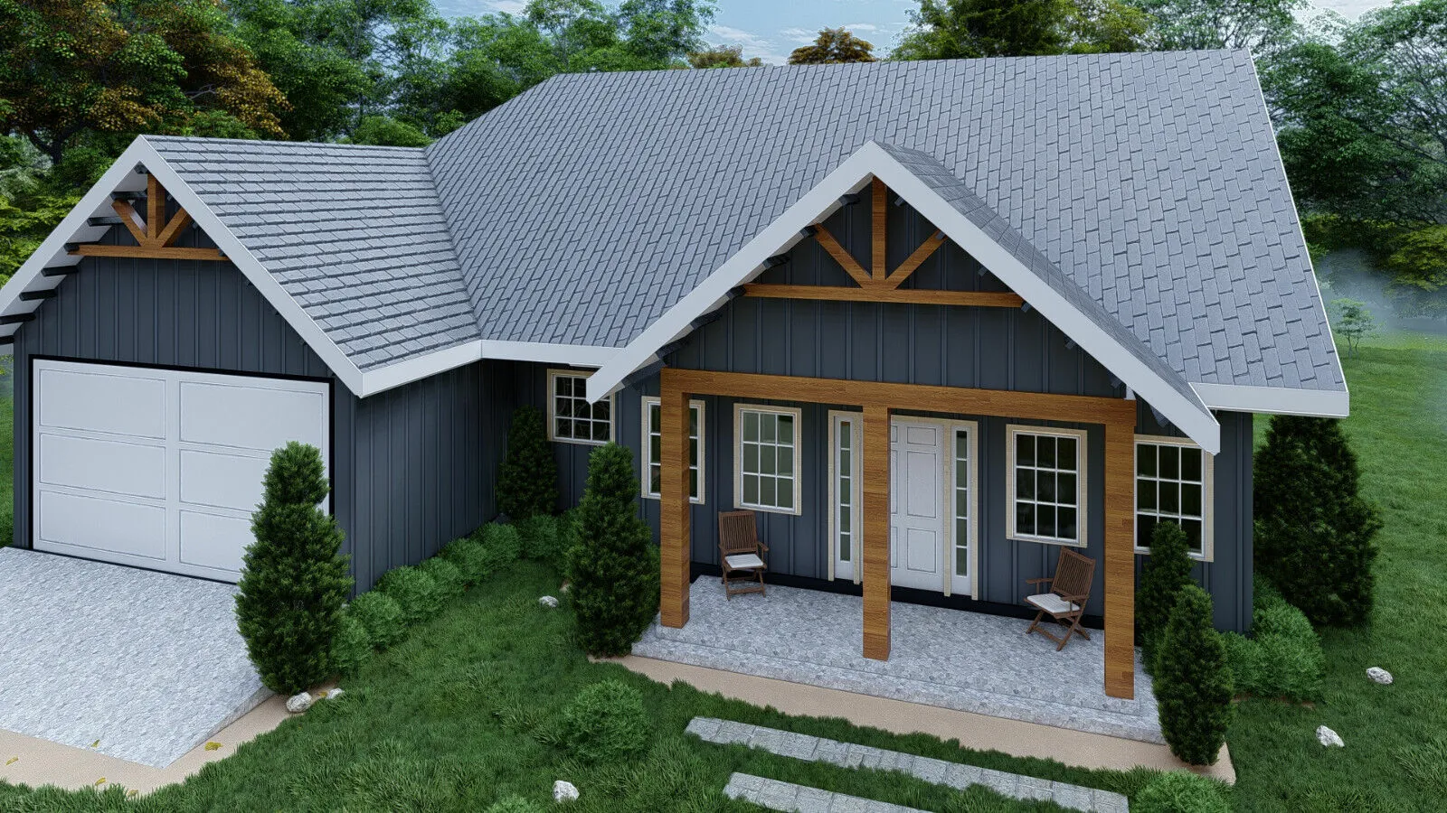 Modern Farmhouse House Plan with CAD