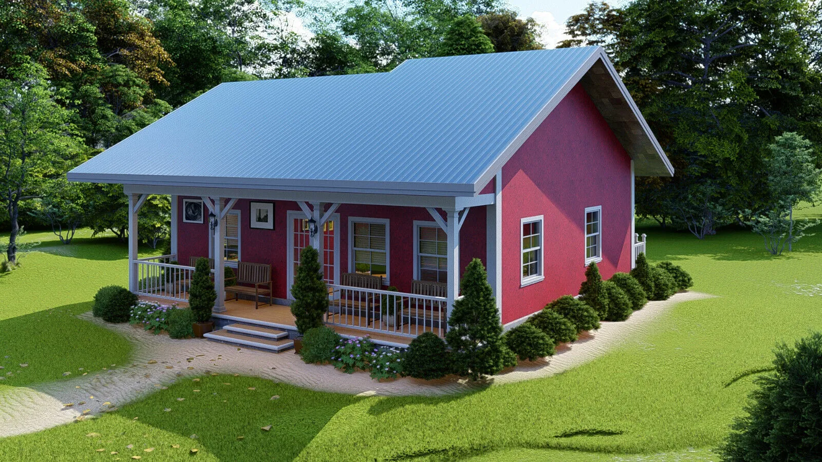 Modern Tiny Cottage House Plans - CAD