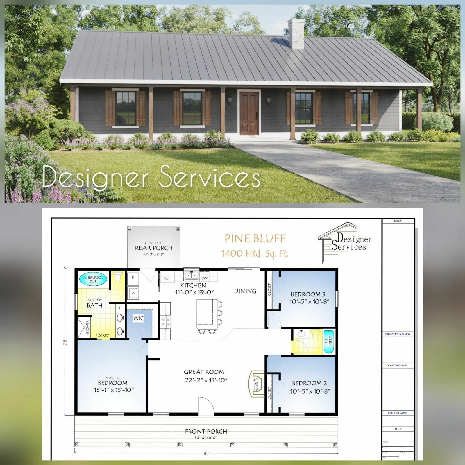 Pine Bluff House Plans 1400 Sq Ft