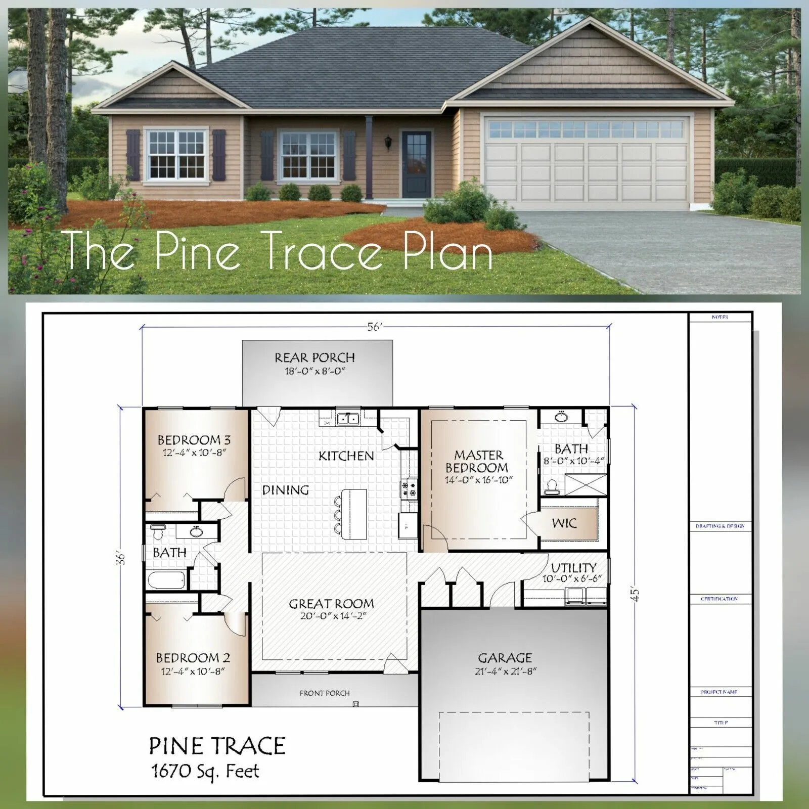 Pine Trace House Plan 1670 Sq Ft
