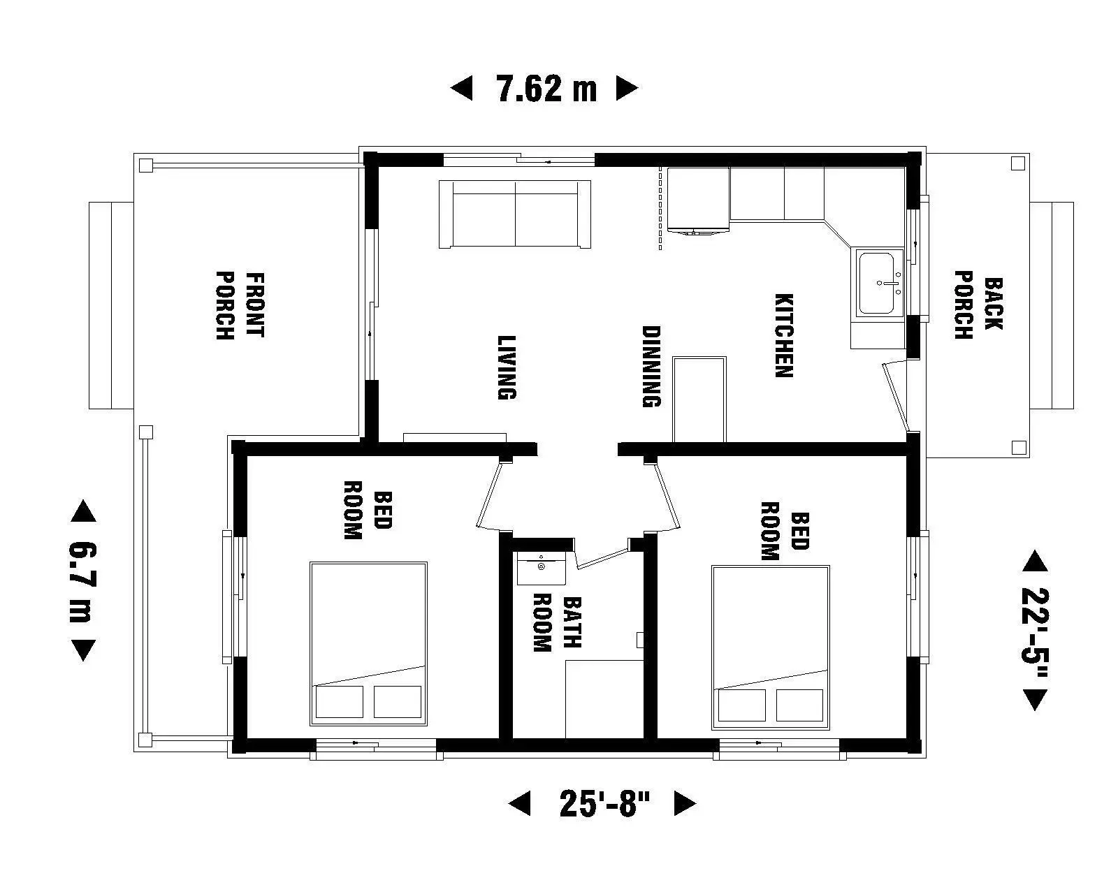 Tiny Modern House Plans CAD File