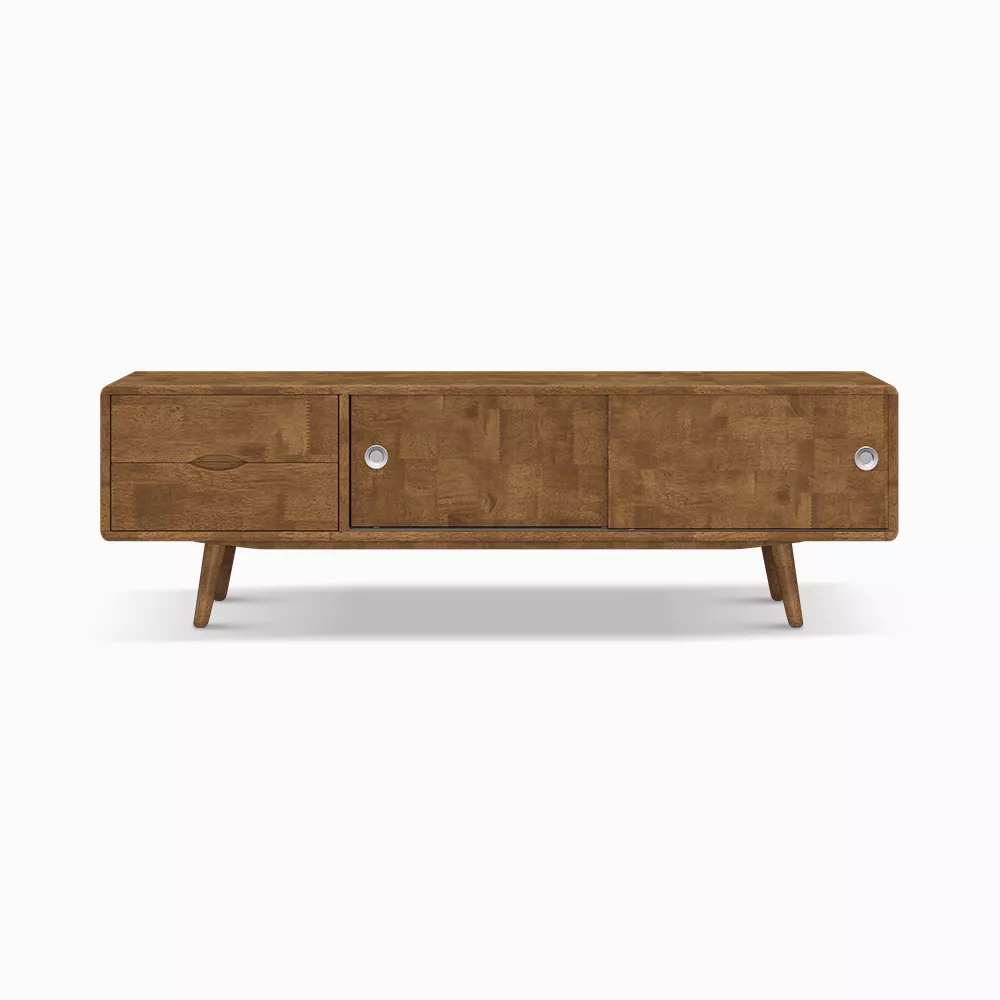 Mid-century Solid Wood TV Stand, 70.9