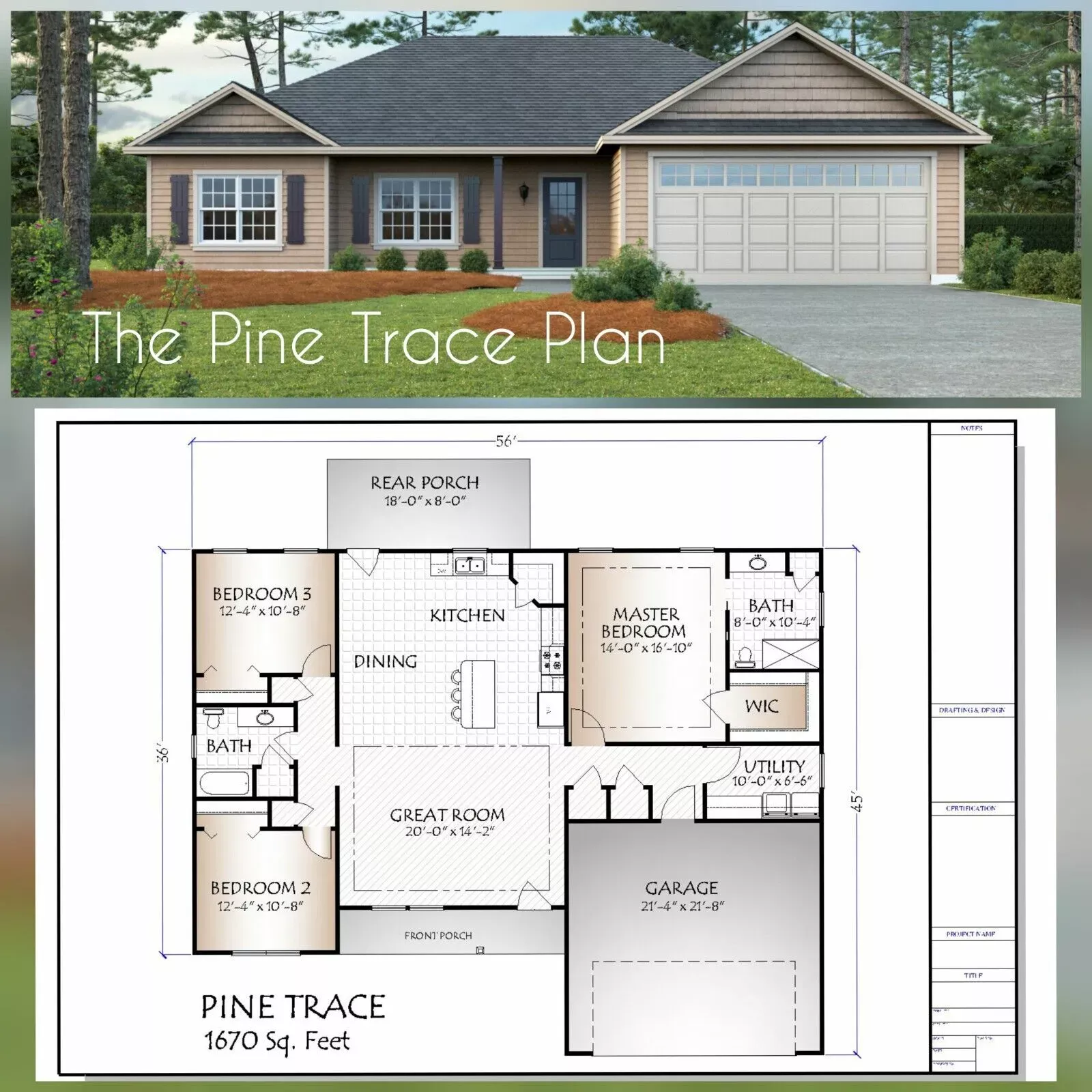 Pine Trace House Plan 1670 Sq Ft