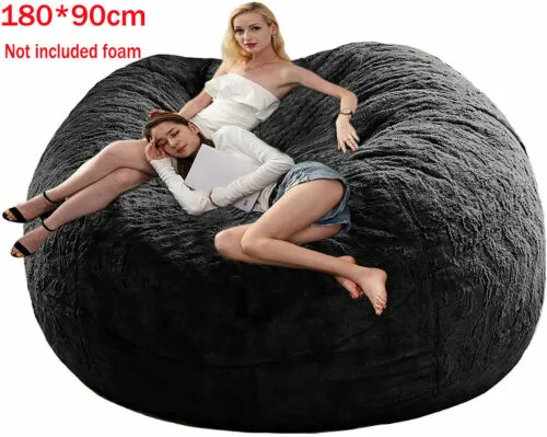 Microsuede 7ft Foam Giant Bean Bag Memory Living Room Chair Lazy Sofa Soft cover