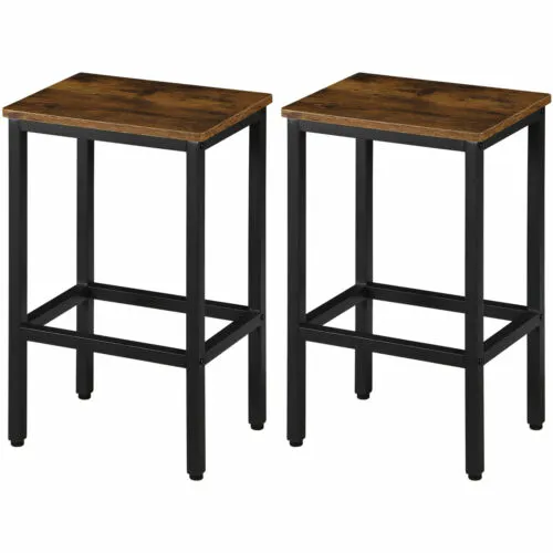 25.7''H Bar Stools Set of 2 with Metal Frame Kitchen Stools for Dining Room