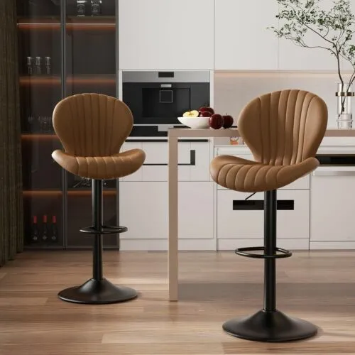 Bar Stools Set of 2 Modern Swivel Bar Chairs, Easy 3-5 Minute Assembly