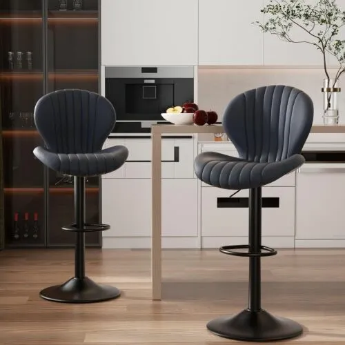 Bar Stools Set of 2 Modern Swivel Bar ChairsEasy 3-5 Minute Assembly