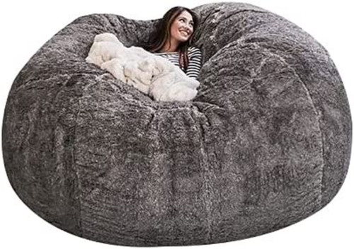 Bean Bag Chair Cover,Chair Cushion 7Ft Giant Fur Bean Bag Cover Living Room Furn