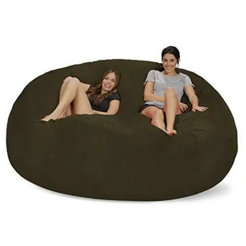 Bean Bag Chair: Giant 8' Memory Foam Furniture Bean Bag - Microsuede - Olive