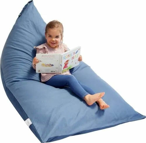 Bean Bag Chair With Filling for Adult Kids Extra Large Lazy Sofa Soft Cover Blue