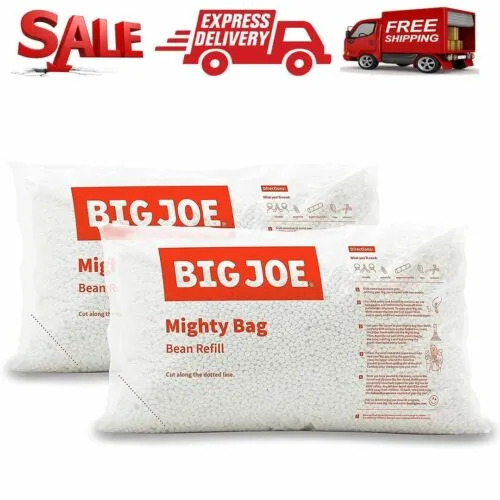 Bean Bag Filler Refill Chair Seat Lounge Beans 2-Pack 100 L Polystyrene Big Joe