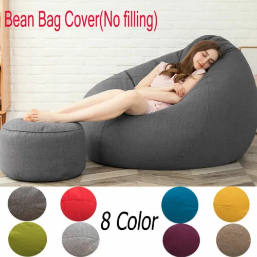 Chair Sofa Bean Bag Cover Couch Indoor Outdoor Lazy Lounger Large For Kids Adult