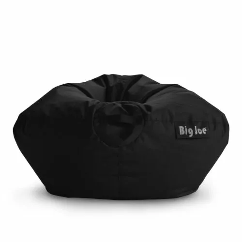 Classic Bean Bag Chair, Black Smartmax, Durable Polyester Nylon Blend