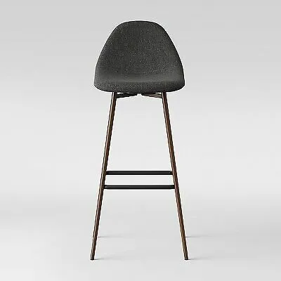 Copley Upholstered Barstool with Faux Leather Dark Gray - Project 62