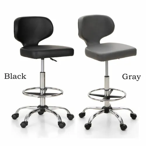 Drafting Spa Bar Stool Swivel Adjustable Height Stool Salon Office Chair Black