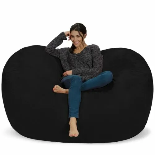 Love Sac Adult Bean Bag Chair Fuf Huge 6' Media Lounger Memory Foam Cozy Soft