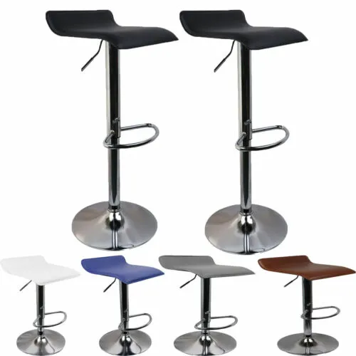 Set of 2 Bar Stools Swivel Adjustable Bar Chair Modern PU Leather Pub Bar Chairs