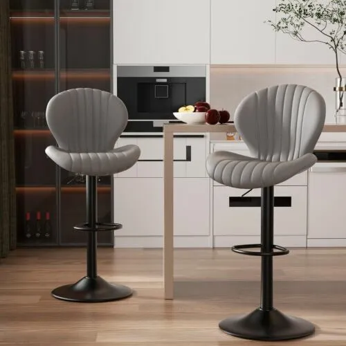 Bar Stools Set of 2 Modern Swivel Bar Chairs, Easy 3-5 Minute Assembly