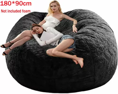 Microsuede 7ft Foam Giant Bean Bag Memory Living Room Chair Lazy Sofa Soft cover