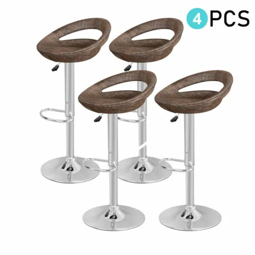 4 PCS Adjustable Height Pub Swivel Durable Bar Stool Dinning Chair Home Decor