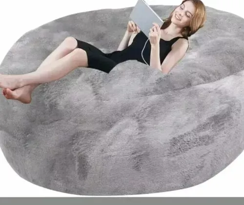 4 ft Large Bean Bag Chair Cover No Filler Indoor Living Room Sofa Bed for Adult