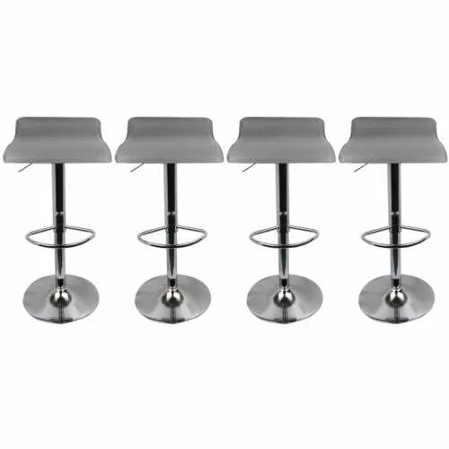 4Pcs Modern Bar Stools Set Adjustable PU Leather Counter Swivel Dining Bar Chair