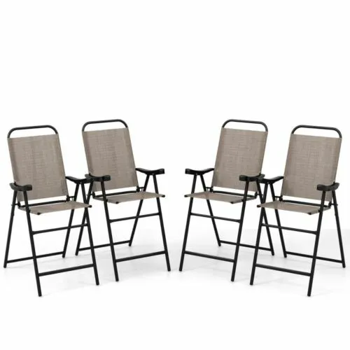 Folding Bar Stools Set of 4 Height Barstool Outdoor Patio Balcony Footrest Chair