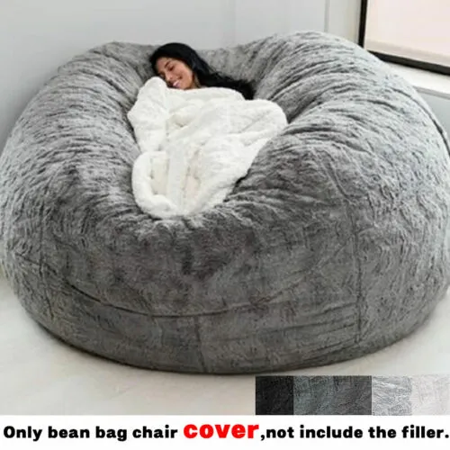 Microsuede Foam Giant Bean Bag Cover Memory Living Room Chair Lazy Sofa COVER