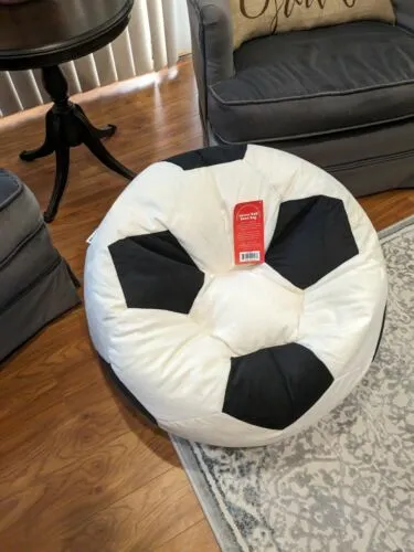 New Big Joe Sports Soccer Ball Kids Bean Bag Chair Soft Polyester, 2.5 feet