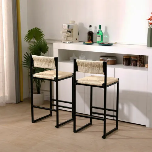 Set of 2 Bar Stools Modern Counter Height Bar Stool Kitchen Dining Chairs New