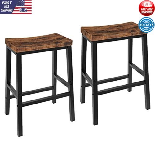 Set of 2 Modern Ergonomic Saddle Bar Stools Durable Kitchen Counter Chairs 23.6
