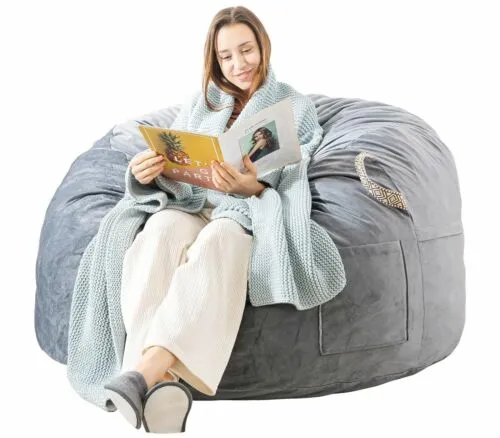 WhatsBedding 3 ft Memory Foam Bean Bag Chairs for Adults/Teens with Filling,3...