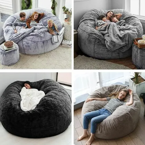 5/6FT Bean Bag Chair Cover 5/6FT Living Room Chair Lazy Sofa  Cover No Flling