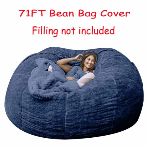 7FT Foam Giant Bean Bag Sofa Memory Living Room Chair Microsuede Soft Cover USA