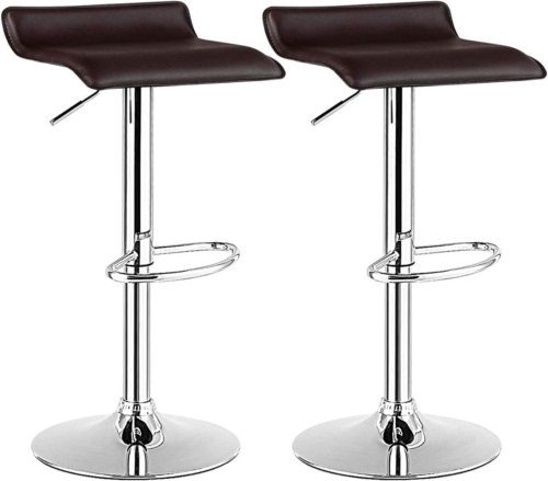 Bar Stools Set of 2, Modern Swivel Contemporary Barstools with Adjustable Height