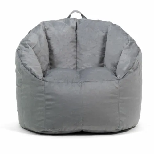 Bean Bag Chair Gray Plush Soft Polyester 2.5 Feet