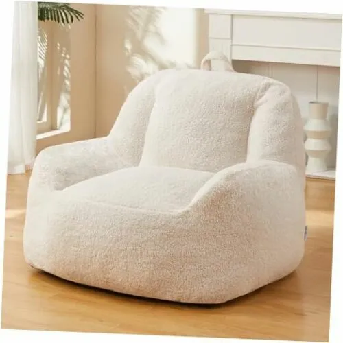 Bean Bag Chair Sherpa Bean Bag Lazy Sofa Beanbag Chairs for Adults with White